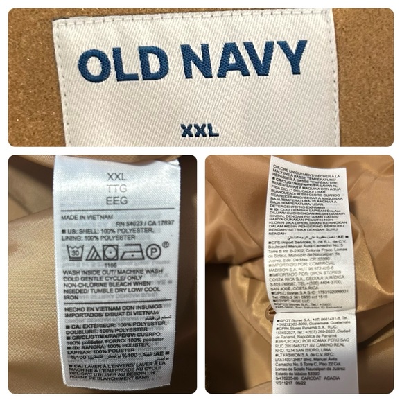 OLD NAVY Coat Camel Brown Tan Peacoat XXL extra large Jacket - Picture 7 of 8